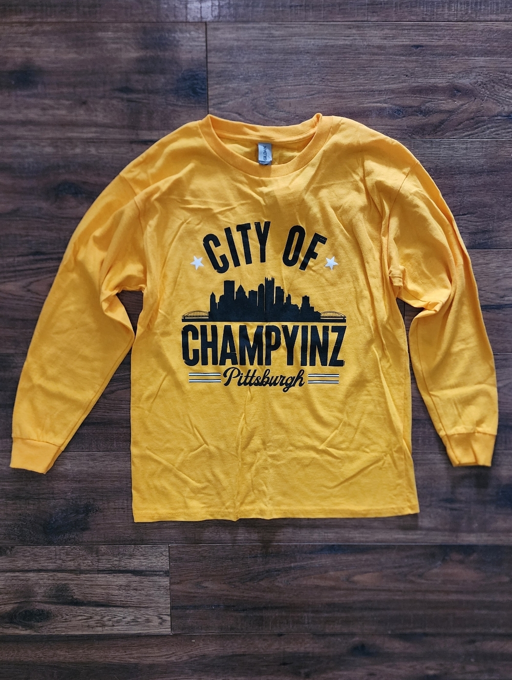 NWT Gildan Boy's NFL Pittsburgh Steelers Long Sleeve Crewneck T-Shirt Large L